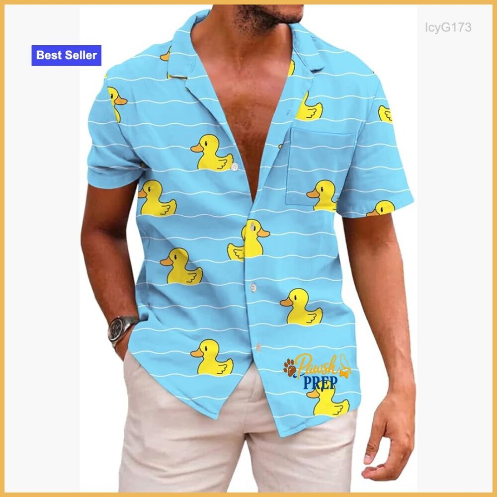 Men's Casual Button-Down Hawaiian Shirt Short Sleeve Beach Vacation